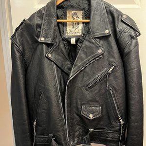 Vintage Black Leather Motorcycle Jacket, The New Era